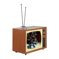 Northlight 9" Led Lighted Animated Musical Tv With Ice Skating Plays Music Christmas Tabletop Decor