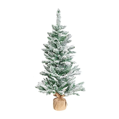 Northlight 3ft Frosted Pine In Burlap Base 3 1/2 Foot Pine Christmas Tree