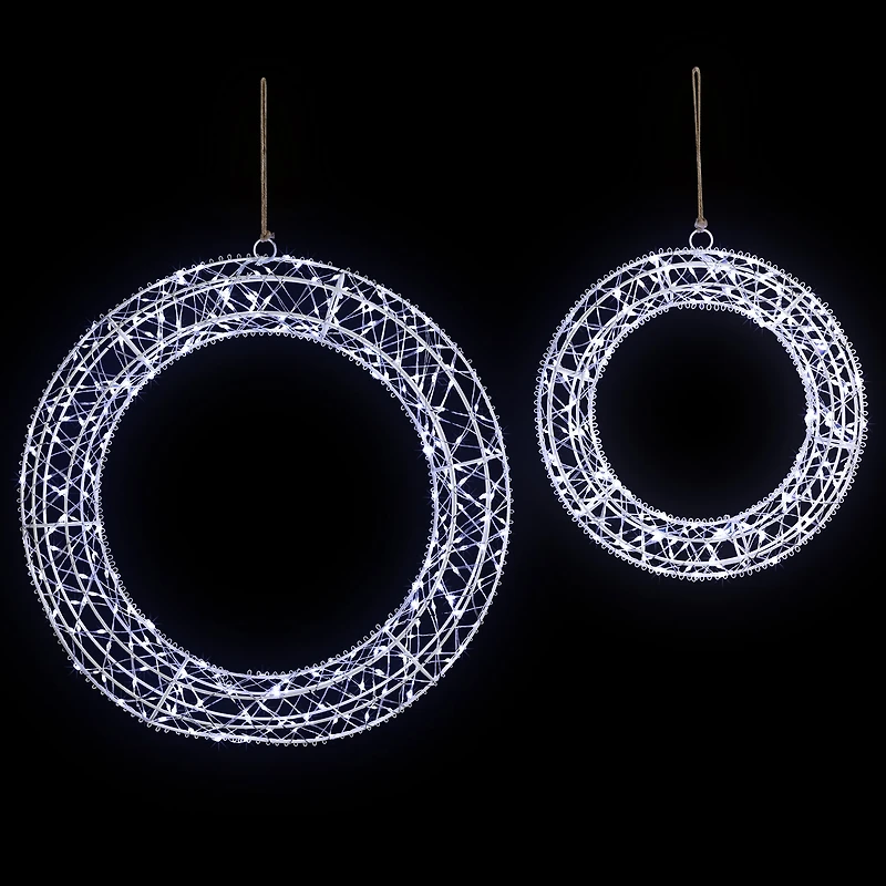 Northlight 18" Led Lighted Hanging Wreath Christmas Window Decor