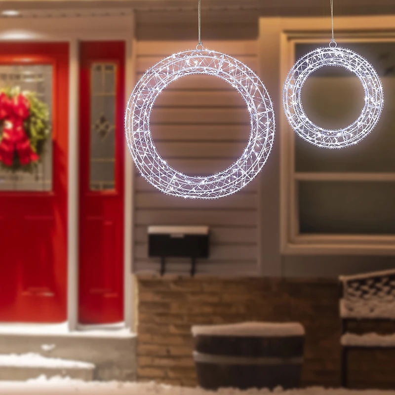 Northlight 18" Led Lighted Hanging Wreath Christmas Window Decor