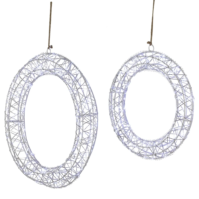 Northlight 18" Led Lighted Hanging Wreath Christmas Window Decor