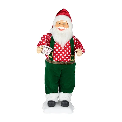 Northlight 24" Animated And Musical Santa Claus With Hot Cocoa Christmas Figurine
