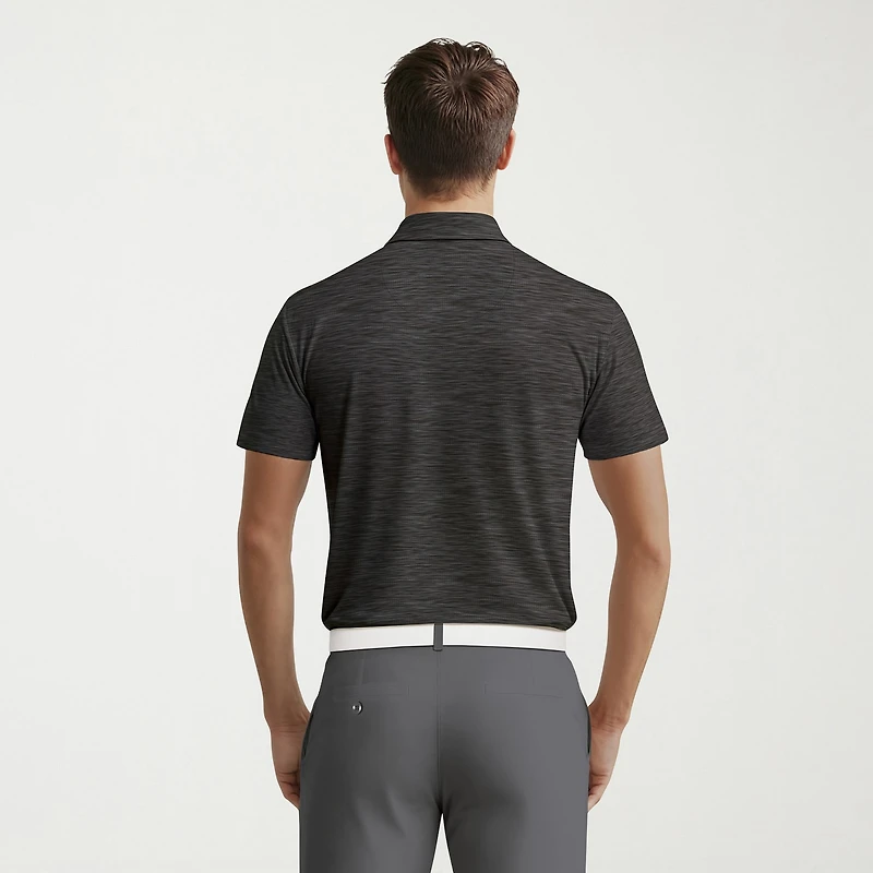 PGA TOUR Airflux Heathered Mens Short Sleeve Polo Shirt