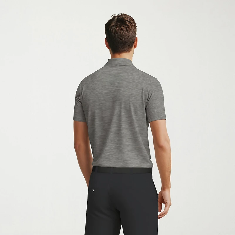PGA TOUR Airflux Heathered Mens Short Sleeve Polo Shirt