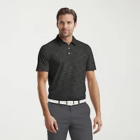 PGA TOUR Airflux Heathered Mens Short Sleeve Polo Shirt