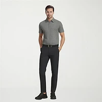 PGA TOUR Airflux Heathered Mens Short Sleeve Polo Shirt