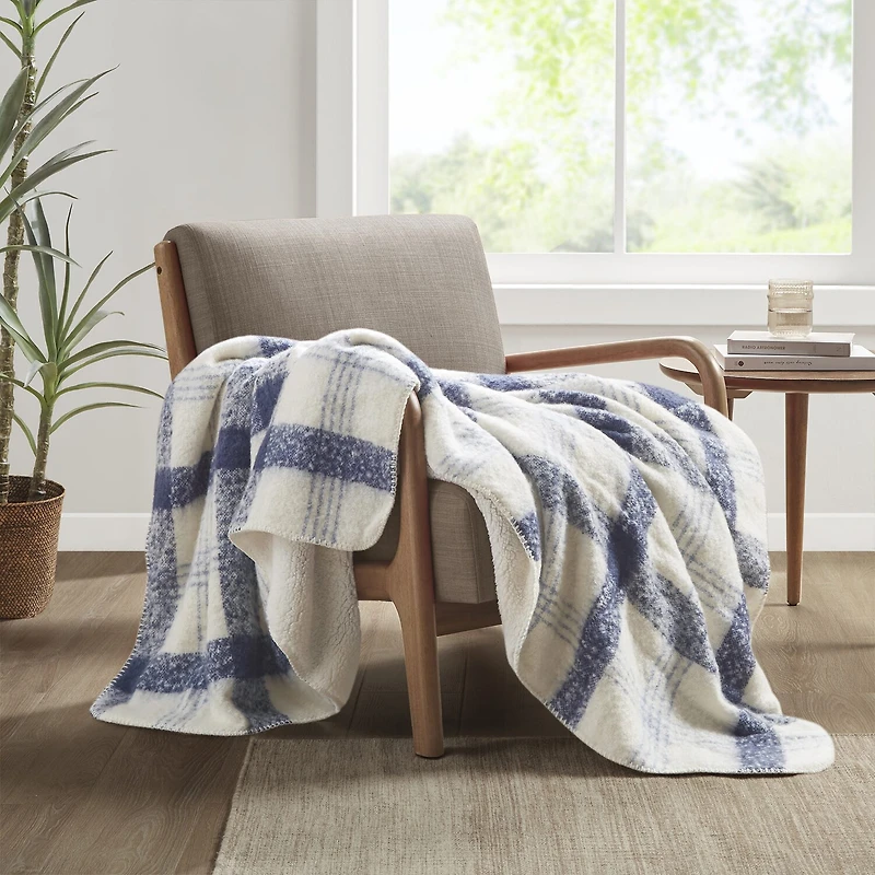 Woolrich Bloomington Faux Mohair To Sherpa Throw