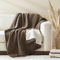 Madison Park Eden Waffle Knit Chenille Throw