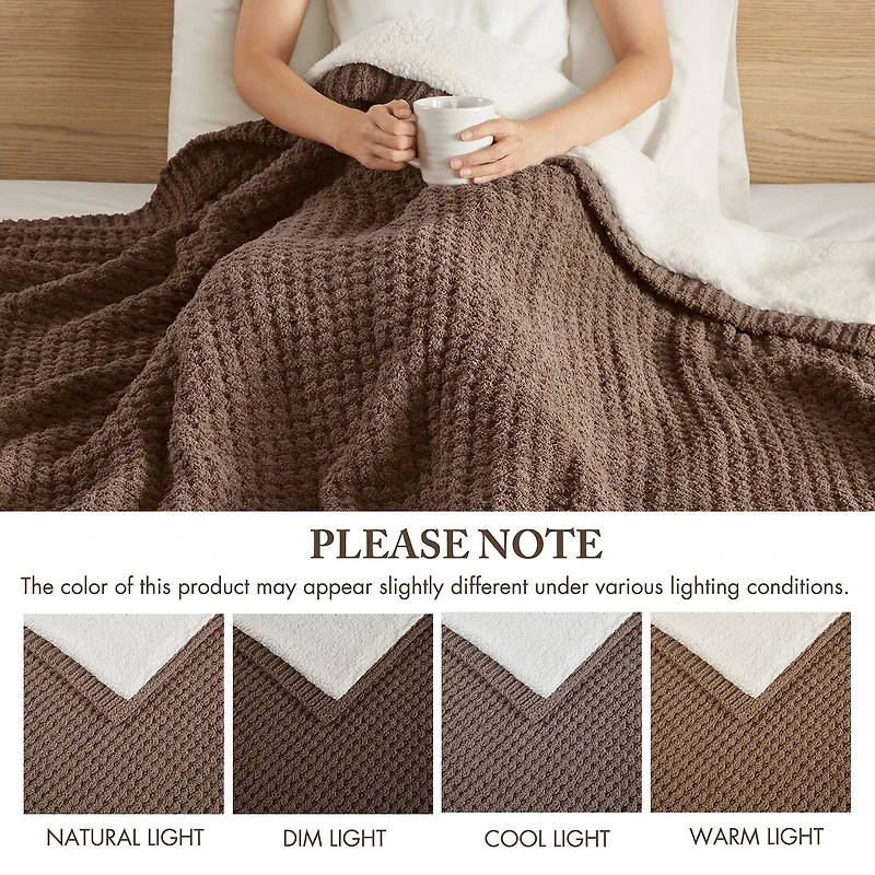 Madison Park Eden Waffle Knit Chenille Throw
