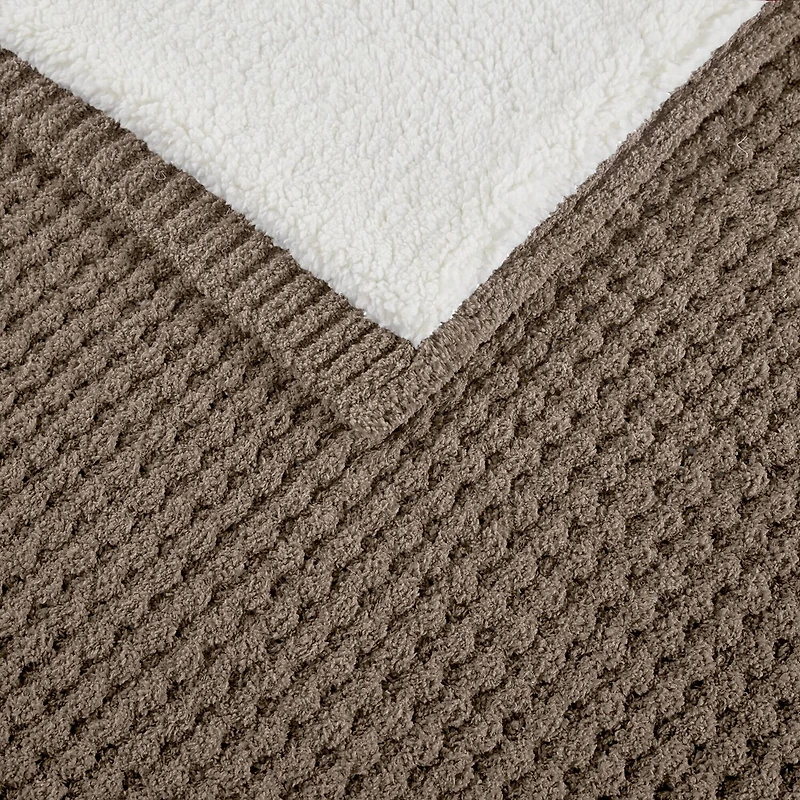 Madison Park Eden Waffle Knit Chenille Throw
