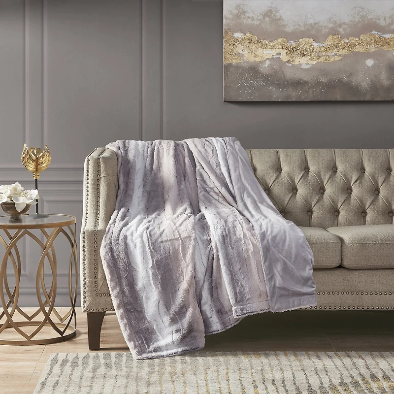 Madison Park Marcelle Faux-Fur Throw