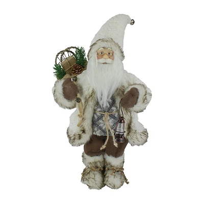 Northlight 12" Snow Lodge Santa With Lantern Christmas Figurine