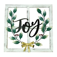 Northlight 24" Joy Window Frame With Holly Wall Sign