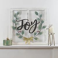 Northlight 24" Joy Window Frame With Holly Wall Sign