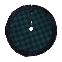 Northlight 48" Plaid With Faux Fur Indoor Tree Skirt