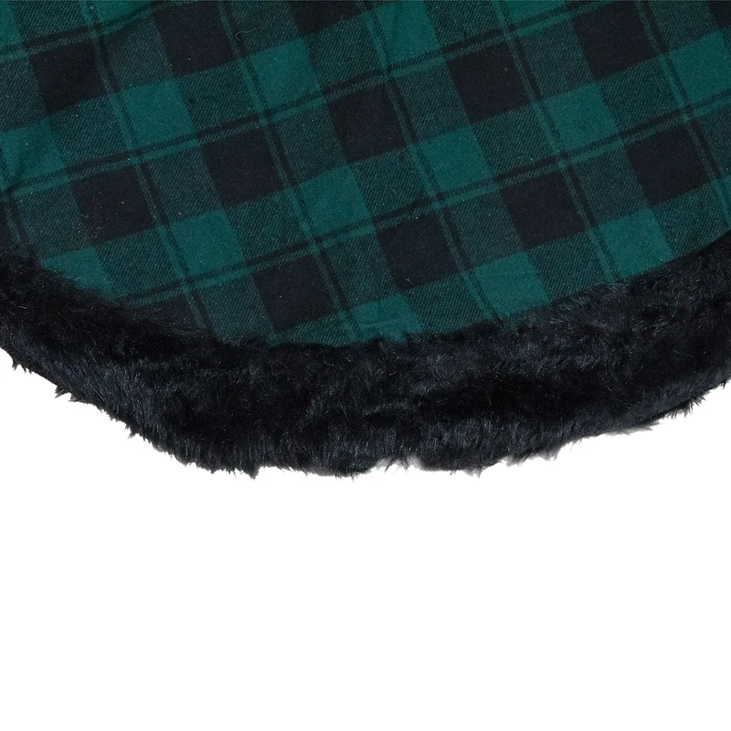 Northlight 48" Plaid With Faux Fur Indoor Tree Skirt