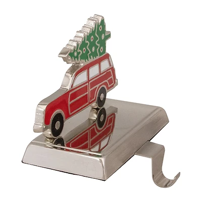 Northlight 5" Vintage Station Wagon Car With Tree Christmas Stocking Holder