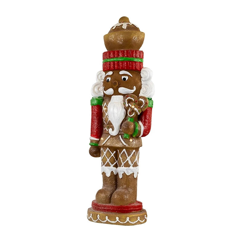 Northlight 26" Led Lighted Gingerbread Ceramic Christmas Nutcracker