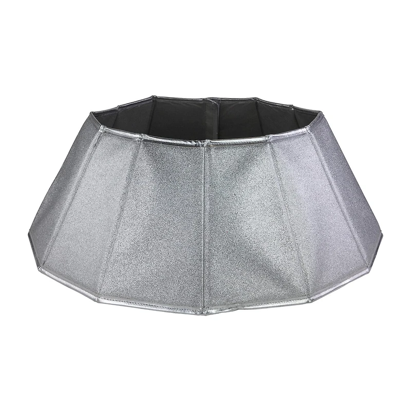 Northlight 27" Shiny Silver Fabric Hexagonal Christmas Tree Collar