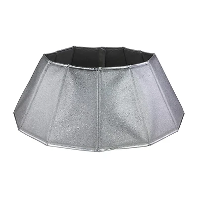 Northlight 27" Shiny Silver Fabric Hexagonal Christmas Tree Collar