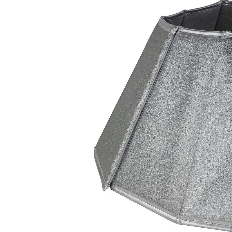 Northlight 27" Shiny Silver Fabric Hexagonal Christmas Tree Collar