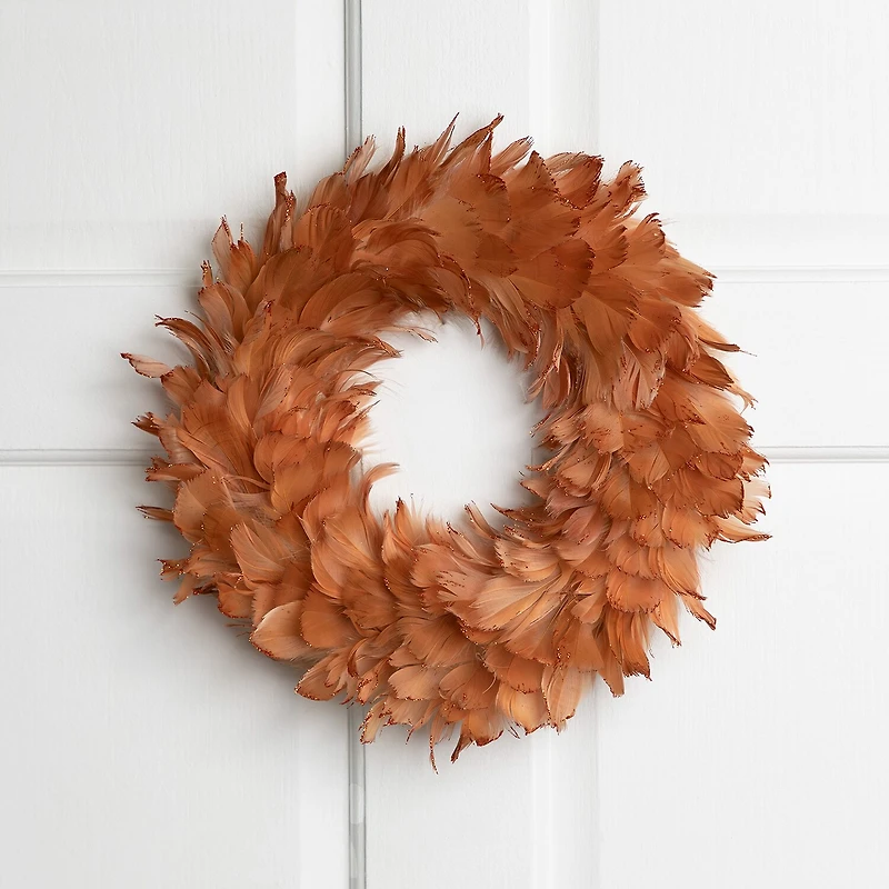 Northlight 15" Two Tone Feathers Wreath