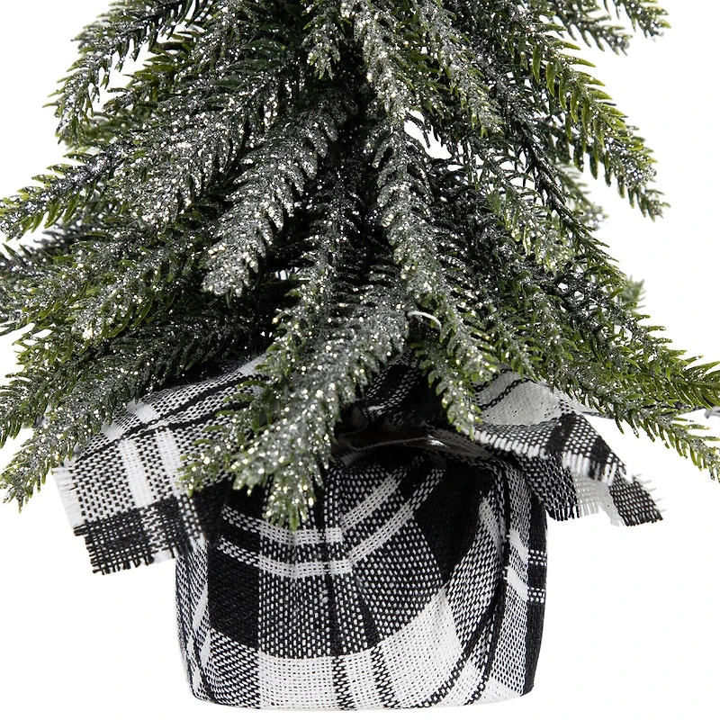 Northlight 10" Set Of 3 Mini Silvery Pine Downswept 1 Foot Pine Christmas Tree