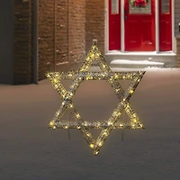 Northlight 36" Led Lighted Sequined Star Of David Christmas Yard Art