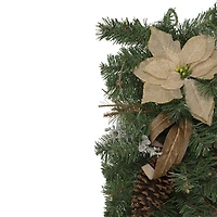 Northlight 28" Mixed Pine Berry And Poinsettia Swag