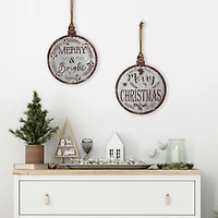 Northlight 14" Merry And Merry And Bright Wall Sign