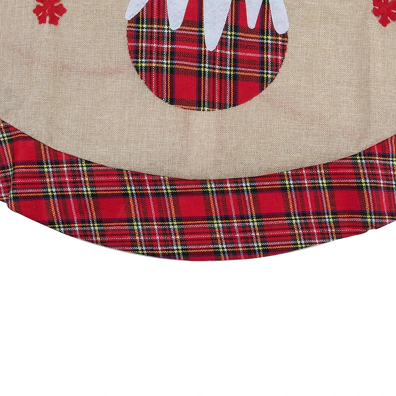 Northlight 36" Burlap Plaid With Puddings Indoor Tree Skirt