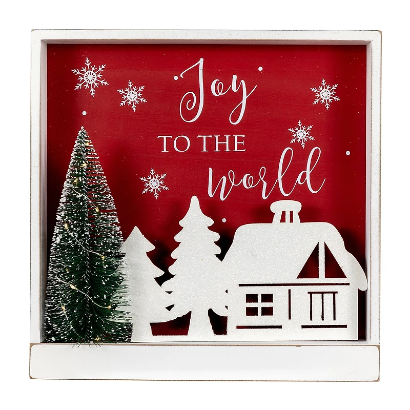 Northlight 11.75" Lighted Joy To The World Wooden Wall Sign