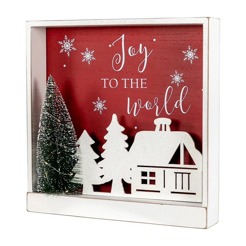 Northlight 11.75" Lighted Joy To The World Wooden Wall Sign