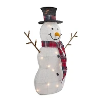 Northlight Lighted Tinsel Snowmen Family Christmas Yard Art