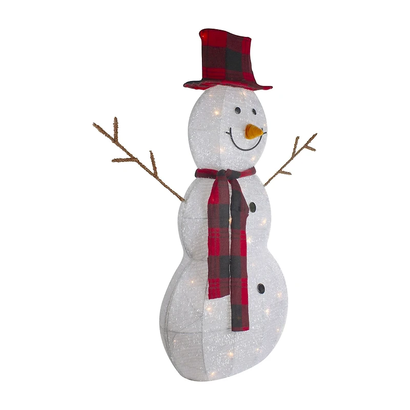 Northlight Lighted Tinsel Snowmen Family Christmas Yard Art