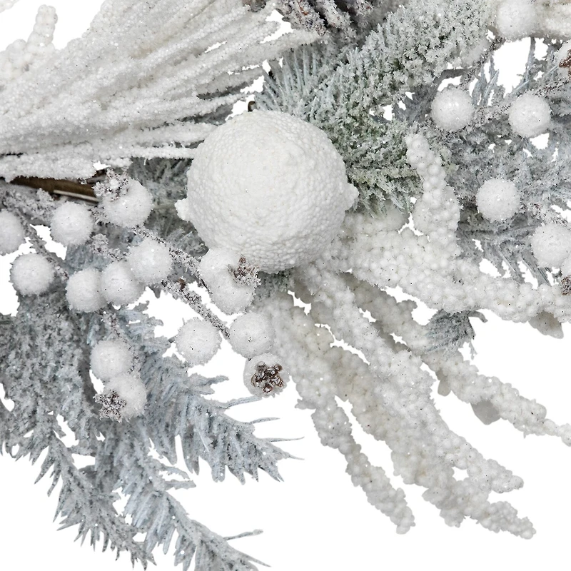 Northlight 26" Flocked Berries And Pinecones Artificial Pine Wreath