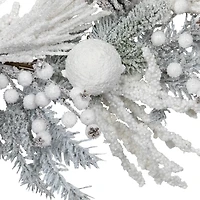 Northlight 26" Flocked Berries And Pinecones Artificial Pine Wreath