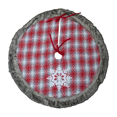 Northlight 48" Plaid With Snowflake Indoor Tree Skirt