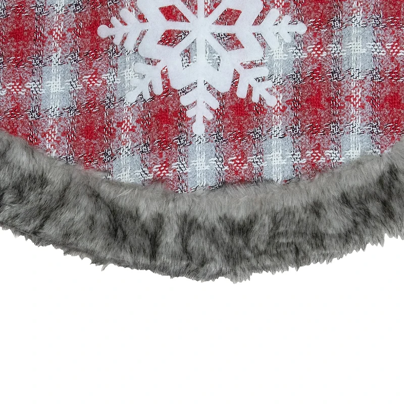 Northlight 48" Plaid With Snowflake Indoor Tree Skirt