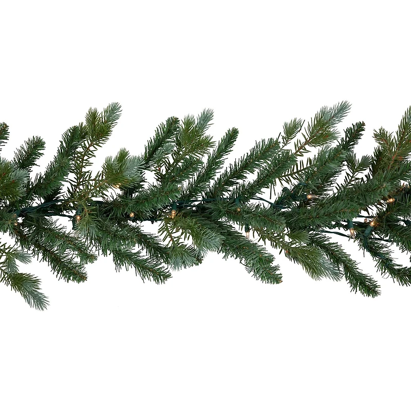 Northlight 9ft Real Touch™️ Pre Lit Blue Spruce Christmas Indoor Garland