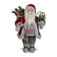 Northlight 18" Standing Santa With Snow Shoes And Presents Christmas Figurine