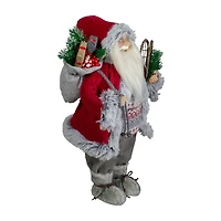 Northlight 18" Standing Santa With Snow Shoes And Presents Christmas Figurine