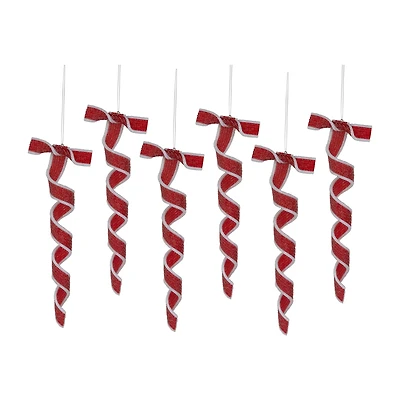 Northlight 9" 6ct Frosted Candy Twist Christmas Ornament