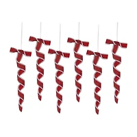 Northlight 9" 6ct Frosted Candy Twist Christmas Ornament