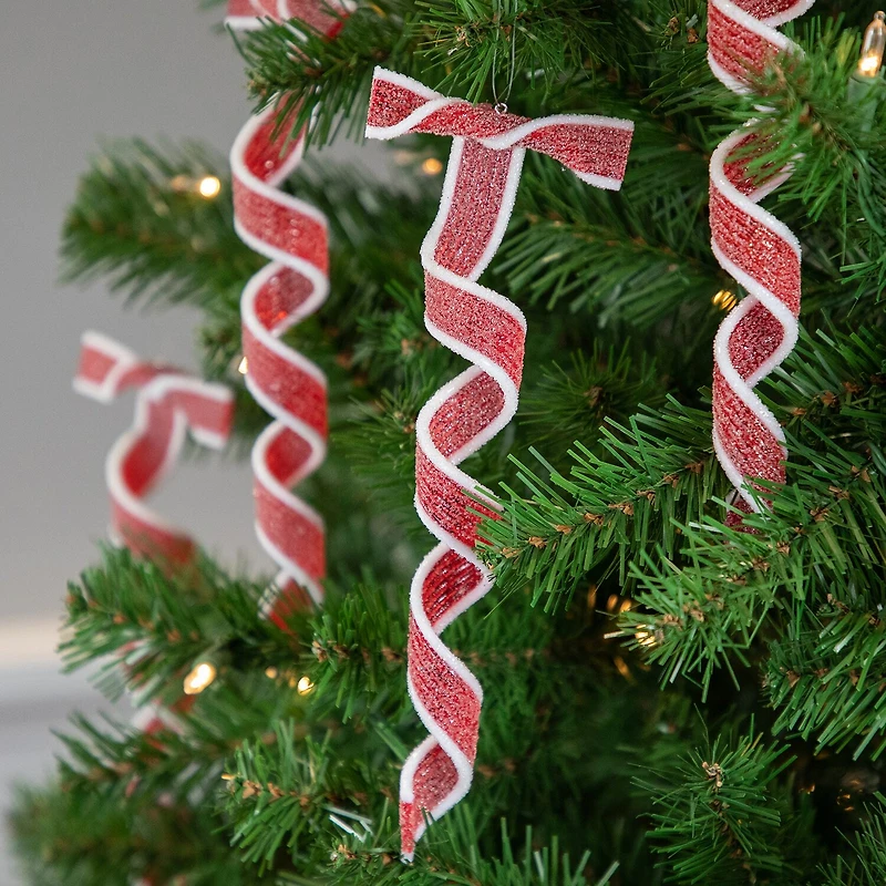 Northlight 9" 6ct Frosted Candy Twist Christmas Ornament