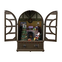 Northlight 13" Led Lighted And Musical Retro Radio With Santa Scene Plays Music Christmas Tabletop Decor