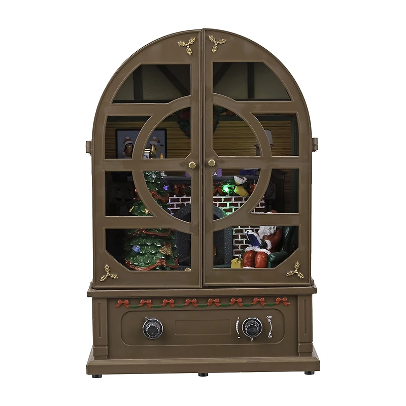 Northlight 13" Led Lighted And Musical Retro Radio With Santa Scene Plays Music Christmas Tabletop Decor