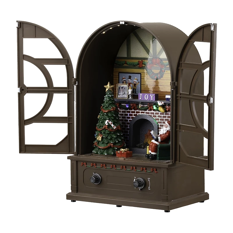 Northlight 13" Led Lighted And Musical Retro Radio With Santa Scene Plays Music Christmas Tabletop Decor