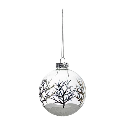 Northlight 3" 4ct Winter Forest Glass Ball Christmas Ornament
