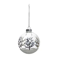 Northlight 3" 4ct Winter Forest Glass Ball Christmas Ornament